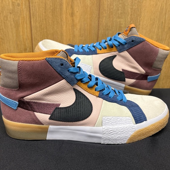 Nike Zoom Blazer Premium SB Mid Mosaic Pack - Dark Wine size 11 - Picture 4 of 10